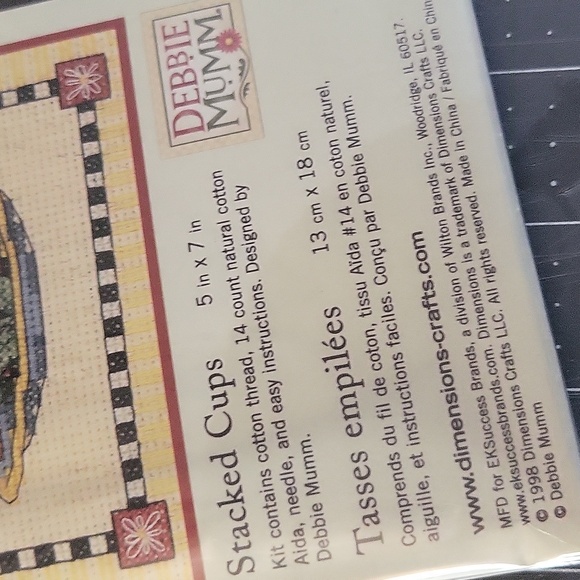 Dimensions cross stitch kit stacked cups complete, new - Picture 2 of 7